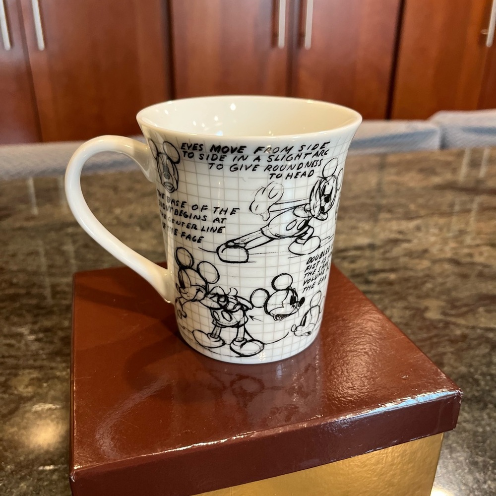 Disney Sketchbook Mugs Set Mickey & Minnie Mouse Ceramic Coffee Tea Cups New OBO - Picture 16 of 16